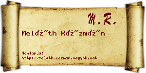Meláth Rézmán névjegykártya